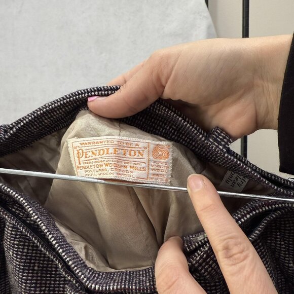 Vintage Pendleton Skirt Womens small Brown Wool Tweed A-Line Midi Lined 70s - Picture 2 of 7